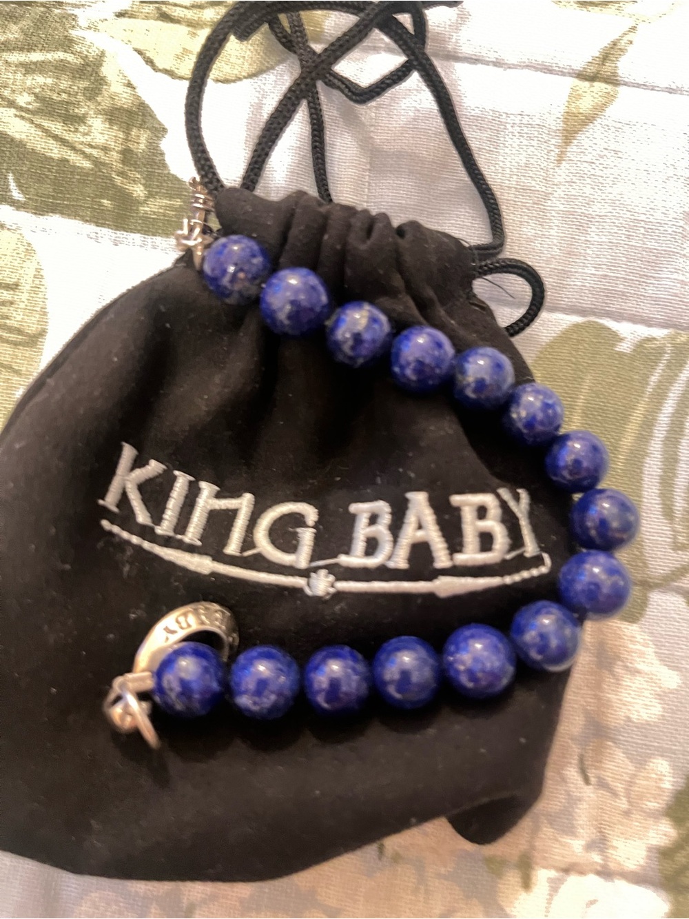 Unisex 8.0 inch King Baby Blue Beaded Bracelet - Lapis-Style. Beautiful